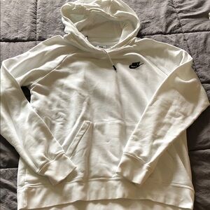 Nike White Hoodie with Black Swoosh